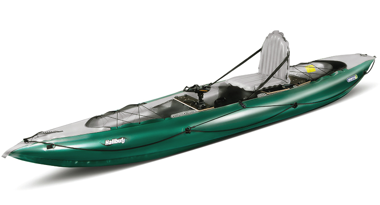 Innova Halibut anglers fishing inflatable kayak