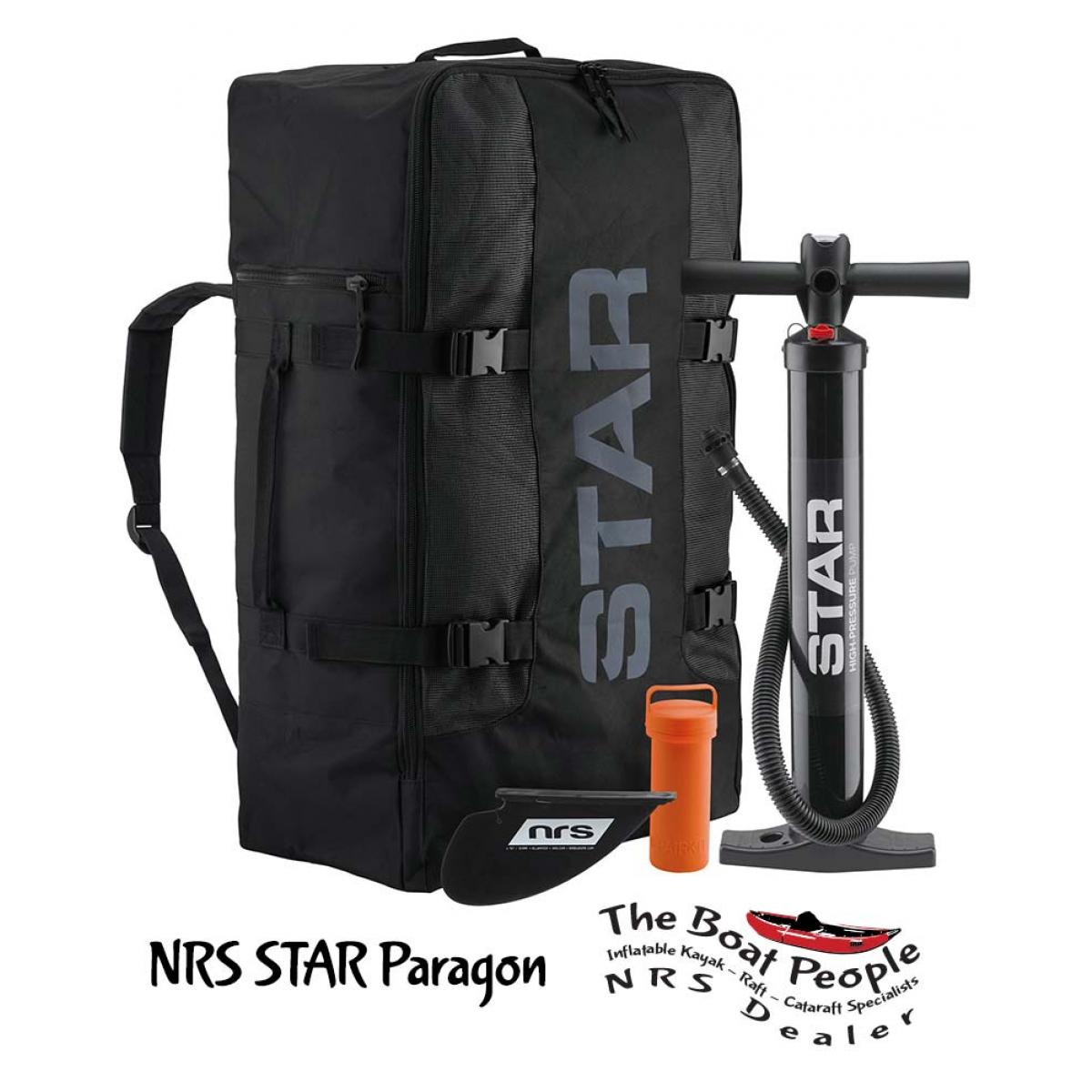 NRS STAR Paragon Tandem Inflatable Kayak included Backpack and Pump